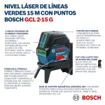 Nivelador Láser Verde Combinado BOSCH GCL 2-15 G + RM1 - Imagen 10