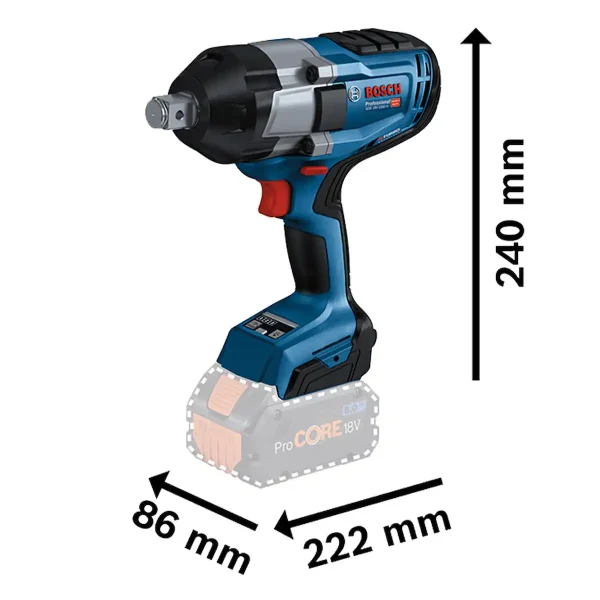 Llave de Impacto 18V 3/4" Biturbo Brushless BOSCH GDS 18V-1050 H - Imagen 4