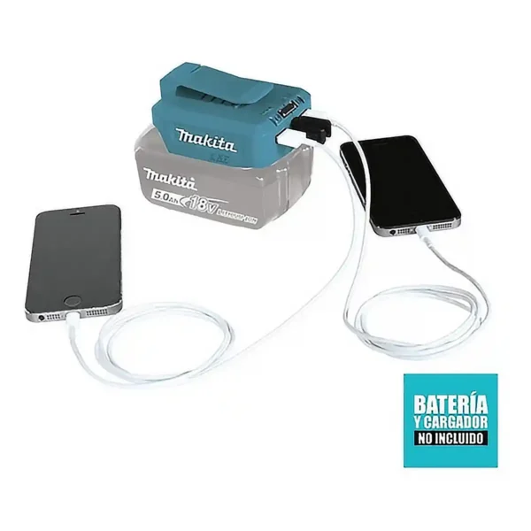 Adaptador de Fuente de Alimentación USB para Batería 18V MAKITA ADP05 - Imagen 4