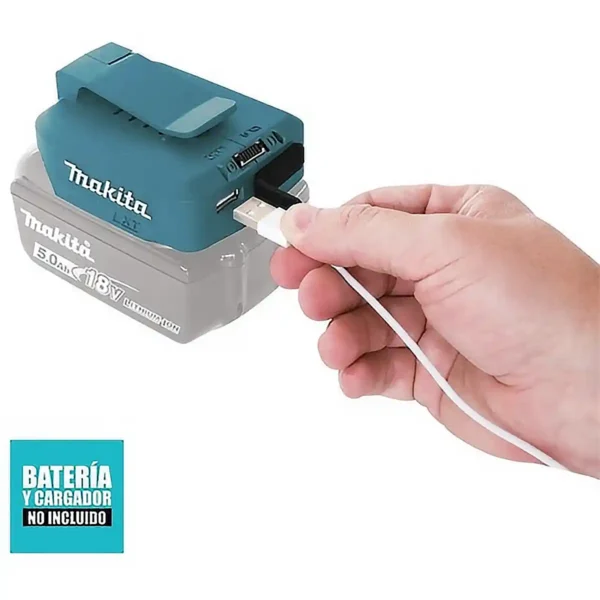 Adaptador de Fuente de Alimentación USB para Batería 18V MAKITA ADP05 - Imagen 5
