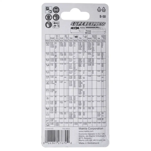 Hoja de Calar para Madera T234X 3" X 5 UND MAKITA B-06460 - Imagen 2