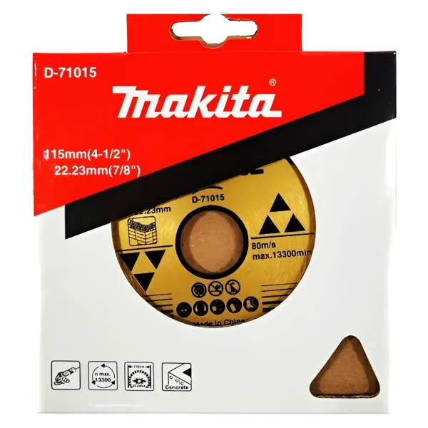 Disco Diamantado Segmentado Concreto 4 1/2" MAKITA D-71015 - Imagen 2
