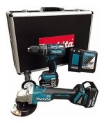 Amoladora Dga454 + Taladro Percutor Dhp480 Dlx2163x MAKITA - Imagen 2