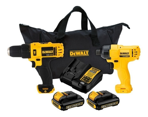 Kit Taladro Percutor Dewalt 1/2 +Atornillador de Impacto 1/4