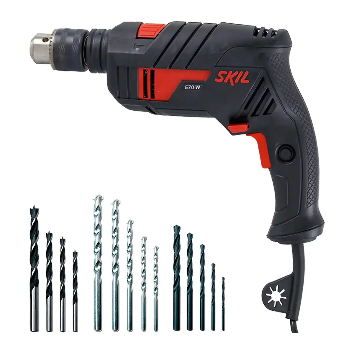 Taladro Percutor 1/2" (13mm) 570W Vel. Variable + 14 Brocas SKIL 6555