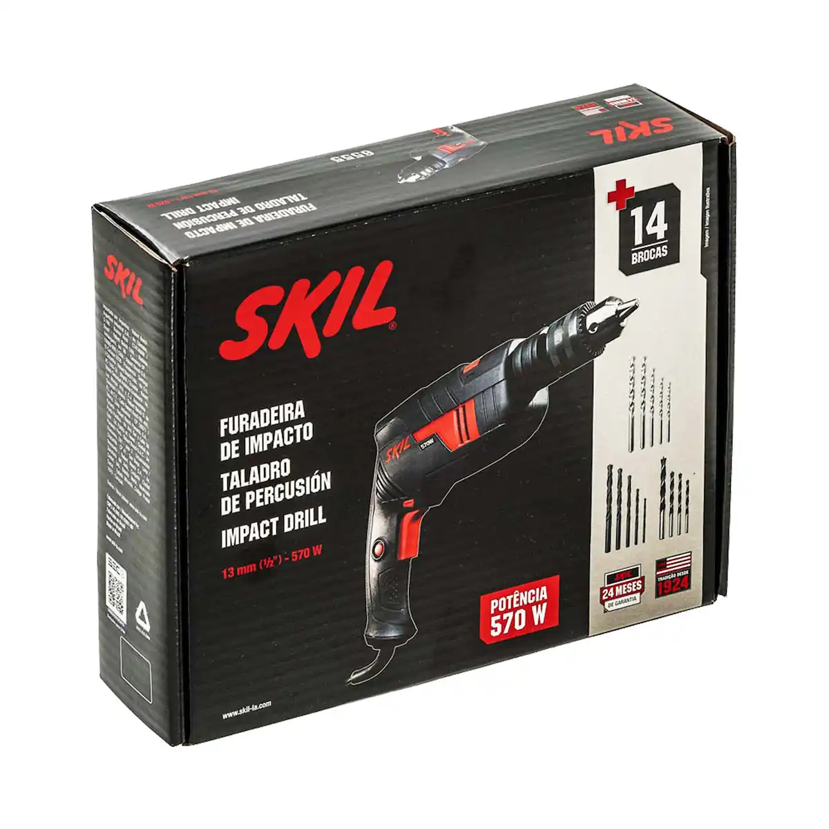 Taladro Percutor 1/2" (13mm) 570W Vel. Variable + 14 Brocas SKIL 6555 - Imagen 4