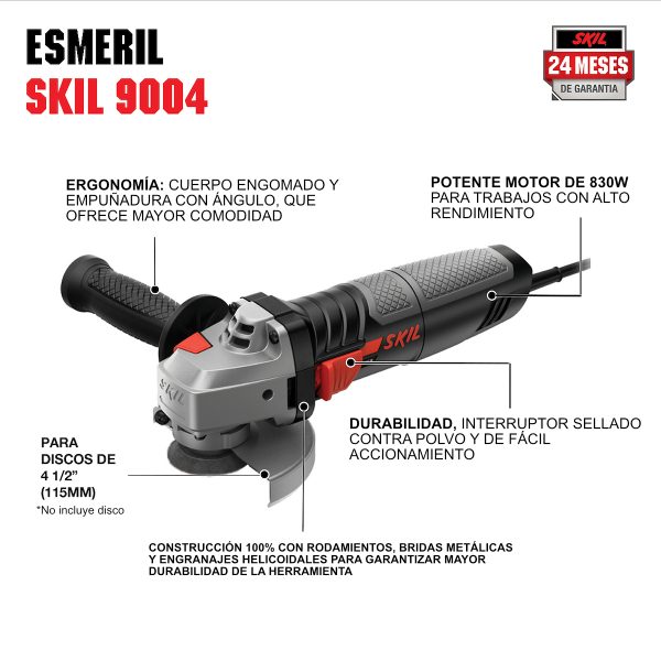 Amoladora Esmeril Angular 4-1/2" 830W SKIL 9004 - Imagen 6