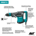 Martillo Demoledor SDS Max 1100W 5.6 Kg AVT MAKITA HM0871C - Imagen 3