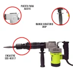 Martillo Demoledor Industrial 1500W 10J XCORT XZG01-0810 - Imagen 2