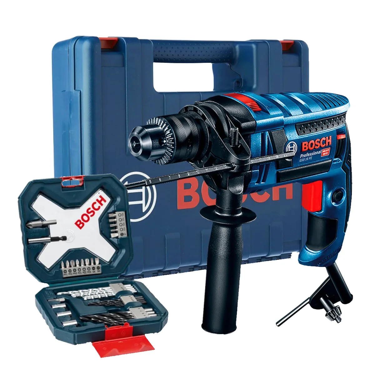 Taladro Percutor 750W GSB 16 RE + Set X-line 34 Pz BOSCH