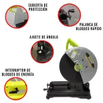 Tronzadora Industrial 14" (355mm) 2600W XCORT XJG05-355 - Imagen 2