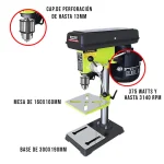 Taladro de Banco 1/2" (13mm) 375W XCORT XJS02-13 - Imagen 2