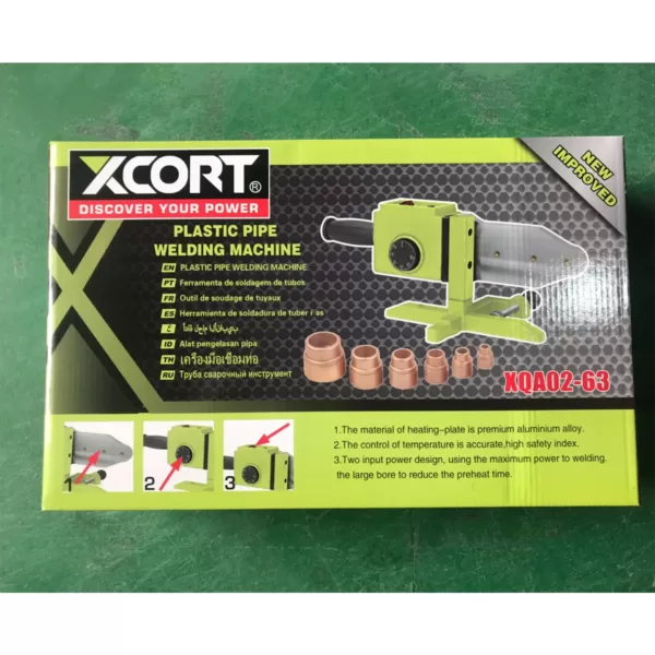Termofusora Soldador de Tubos Plásticos 1500W XCORT XQA02-63 - Imagen 6