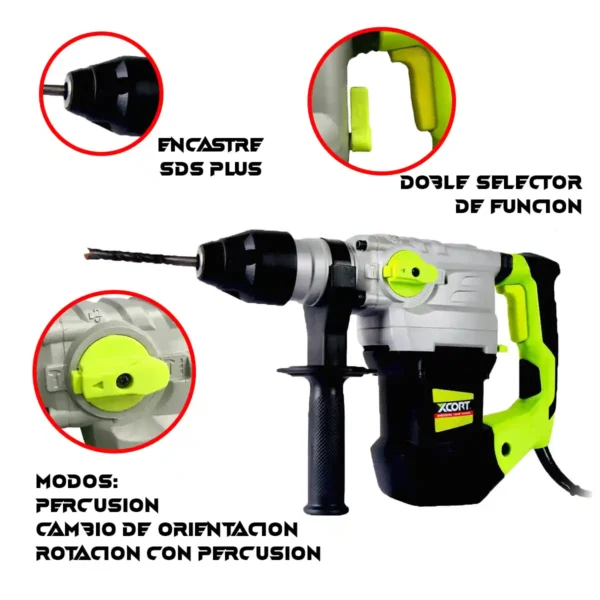 Rotomartillo Martillo Perforador SDS Plus 1600W XCORT XZC02-36 - Imagen 2