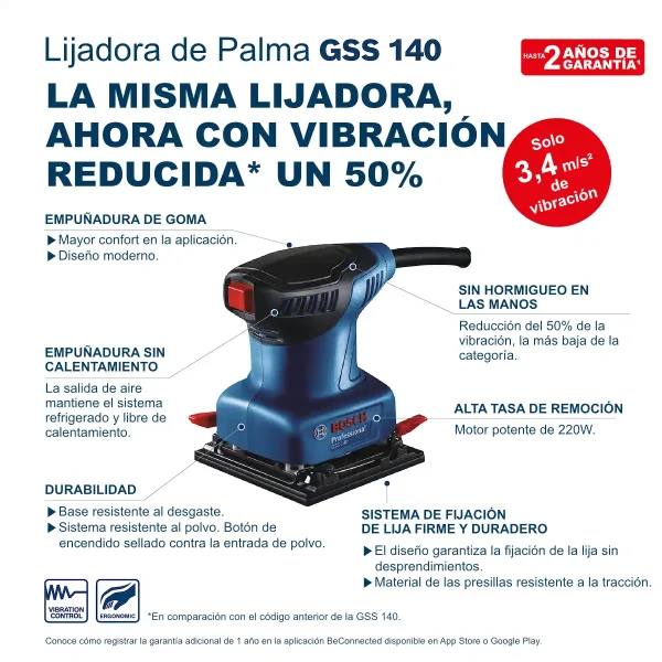 Sierra Caladora 500W GST 680 + Lijadora de Palma 220W GSS 140 BOSCH - Imagen 8