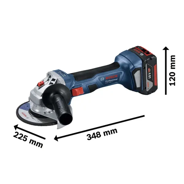 Esmeril Angular 4 1/2" 18V Brushless + 2 Baterías BOSCH GWS 180-Li - Imagen 5