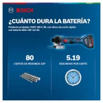 Esmeril Angular 4 1/2" 18V Brushless + 2 Baterías BOSCH GWS 180-Li - Imagen 9