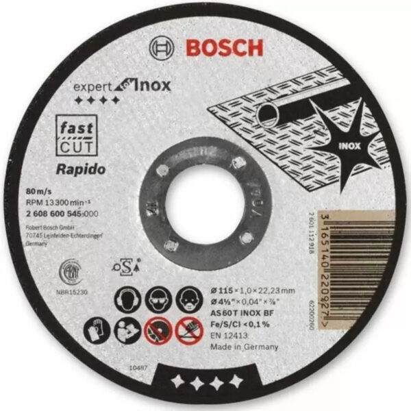 Disco Corte Acero Inox 4 1/2" (115mm) X 1 mm BOSCH