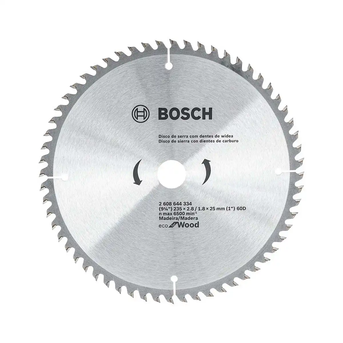Disco de Corte para Madera 9 1/4" x 1" x 5/8" 60 Dientes BOSCH
