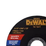 Disco de Corte para Metal 4 1/2" X 3/64" X 7/8" DEWALT DW44618 - Imagen 2