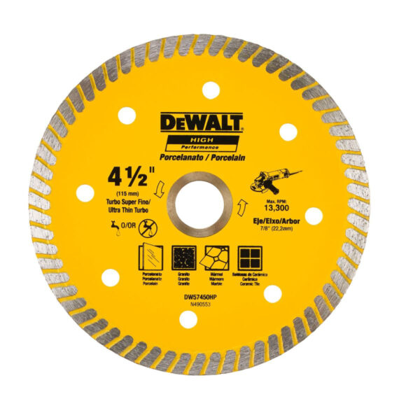 Disco Diamantado Ultrafino para Porcelanato 4-1/2" X 1.3mm DEWALT