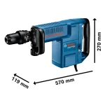 Martillo Demoledor SDS Max 1500W 16.8 Joules BOSCH GSH 11 E + 4 Cinceles - Imagen 7