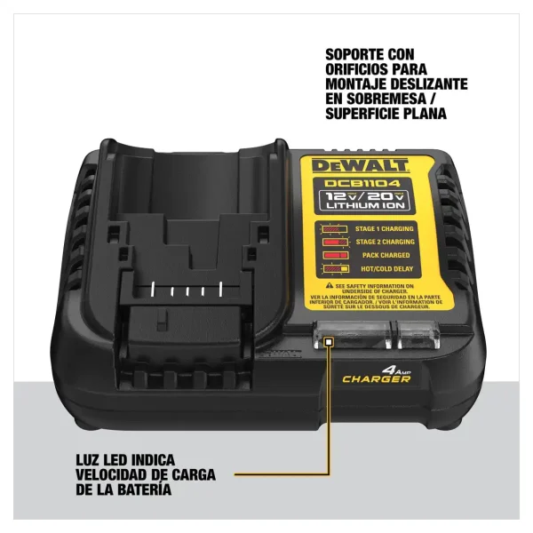 Cargador de Batería 12V/20V DEWALT DCB1104-B2 - Imagen 6