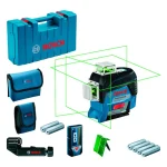 Nivel Láser Verde 360º 3 Líneas Bluetooth BOSCH GLL 3-80 CG + Receptor LR 7