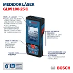 Medidor de Distancia Láser Bluetooth 100 metros BOSCH GLM 100-25 C - Imagen 9