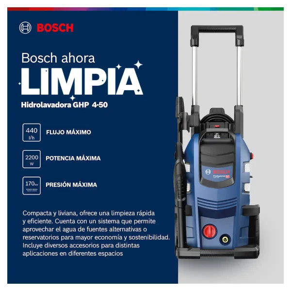 Hidrolavadora a Presión Professional 2200W BOSCH GHP 4-50 - Imagen 11