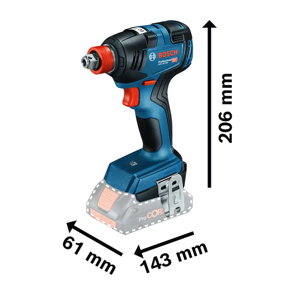 Llave de Impacto 1/2" GDX 18V-200 + Rotomartillo SDS Plus 2J GBH 180-LI Brushless + 2 Bat. 4Ah + Cargador BOSCH - Imagen 5