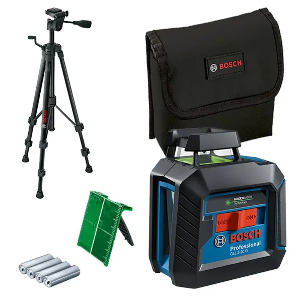 Nivel Láser Verde 10 metros GLL 2-20G + Trípode BT 150 BOSCH
