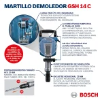 Martillo Demoledor Hexagonal 22 MM 1750W 28 Joules BOSCH GSH 14 C - Imagen 13