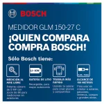 Medidor de Distancia Láser Rojo 150 metros BOSCH GLM 150-27 C - Imagen 11