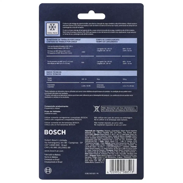 Batería de Ion de Litio 18V 2 Ah BOSCH GBA 18V-2 - Imagen 6