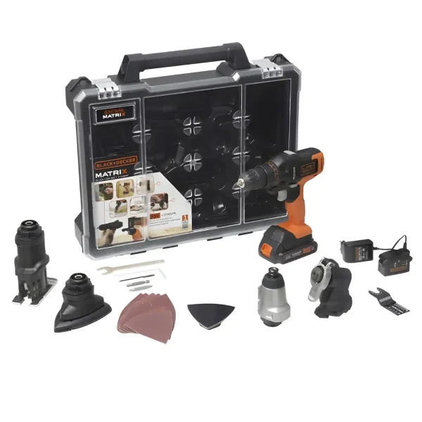 Taladro Atornillador 3/8" 20V Matrix 6 en 1 + Esmeril Angular 4 1/2" 650W G650-B2 BLACK+DECKER MTX20K6A-K6 - Imagen 2