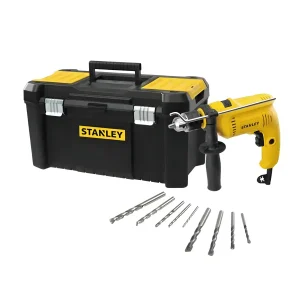 Taladro Percutor 1/2" 600W + Caja Portaherramientas 19" + 9 Brocas STANLEY SDH600TV-B2C