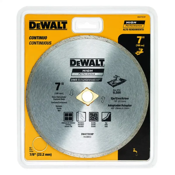 Disco Diamantado 7" Continuo para Cerámico DEWALT DW47701HP - Imagen 2