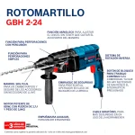 Rotomartillo SDS Plus 820W GBH 2-24 D+ Esmeril Amoladora Angular 4-1/2" GWS 850 BOSCH - Imagen 11