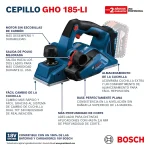 Cepilladora 18V 82MM Brushless Baretool BOSCH GHO 185-Li - Imagen 11