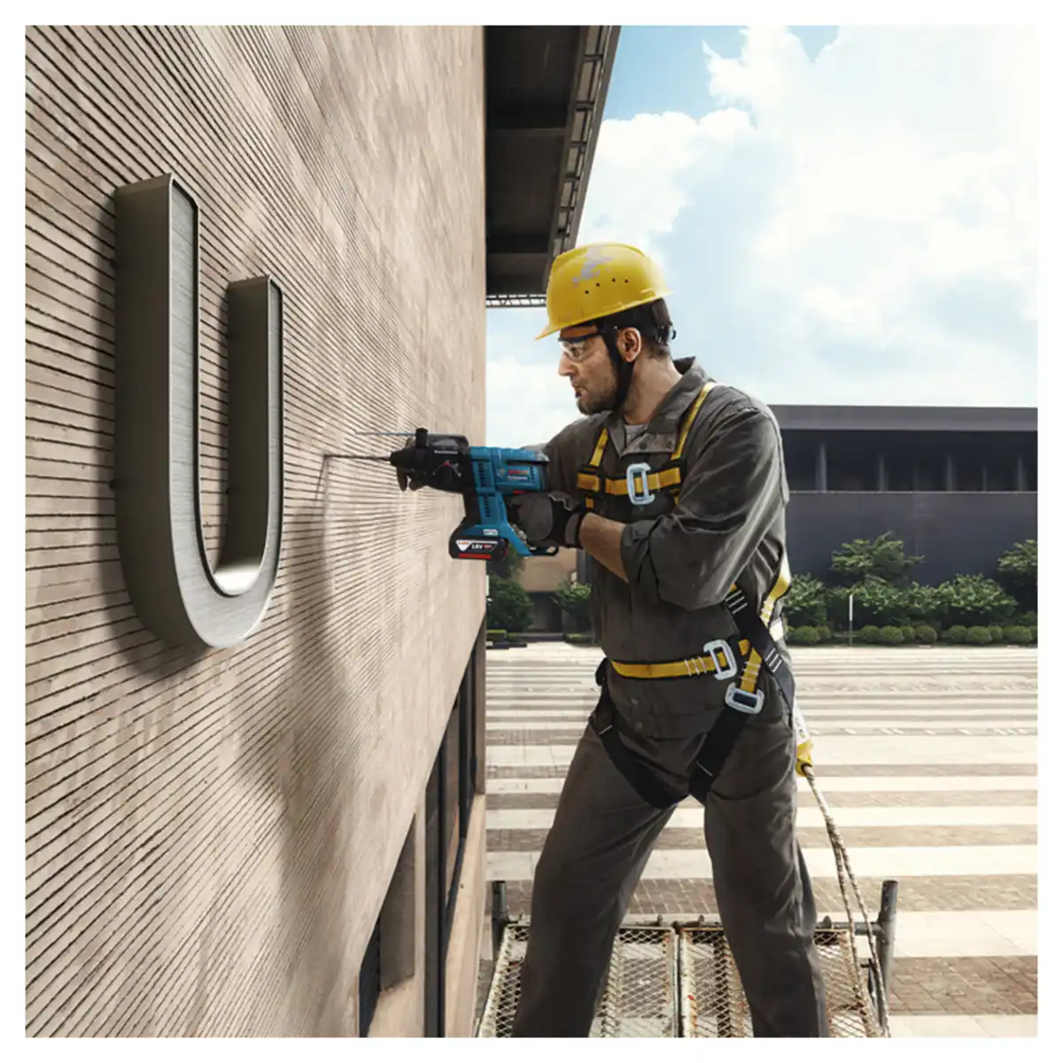 Esmeril Amoladora Angular 125MM GWS 18V-8 + 2 Bat. 4Ah + Cargador + Rotomartillo GBH 180-Li + Taladro Percutor GSB 185-Li BOSCH - Imagen 8