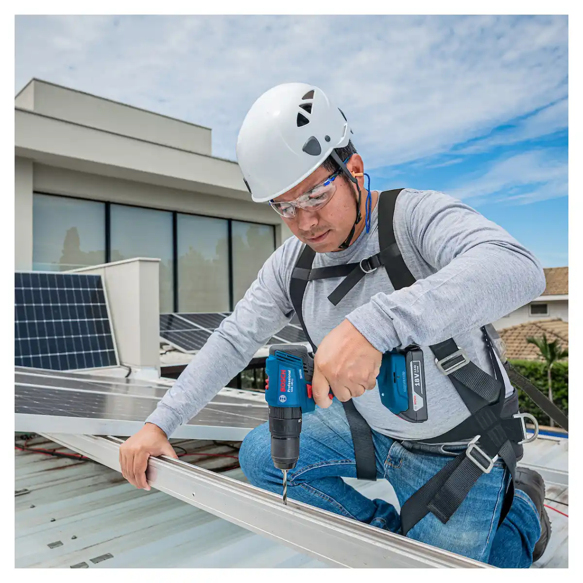 Esmeril Amoladora Angular 125MM GWS 18V-8 + 2 Bat. 4Ah + Cargador + Rotomartillo GBH 180-Li + Taladro Percutor GSB 185-Li BOSCH - Imagen 9