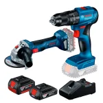 Taladro Percutor 1/2" GSB 185-LI + Esmeril Angular 5" GWS 180-LI + 1 Bat. 18V 2Ah + 1 Bat. 18V 4Ah + Cargador BOSCH