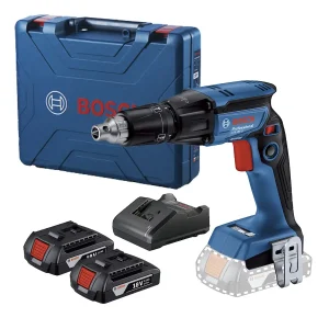 Atornillador para Drywall 1/4" 18V + 2 Bat. 2Ah + Cargador GAL 18V-20 + Maleta BOSCH GTB 185-LI