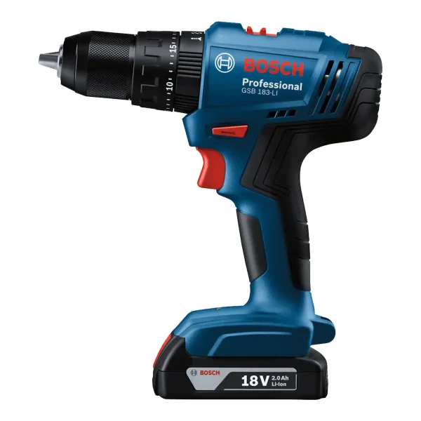 Taladro Atornillador Percutor 13 MM 18V + 1 Bat. 2Ah + Cargador + Maleta BOSCH GSB 183-LI - Imagen 3
