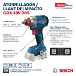 Llave/Atornillador de Impacto 18V 1/4" - 1/2" BOSCH GDX 18V-285 Baretool - Imagen 12