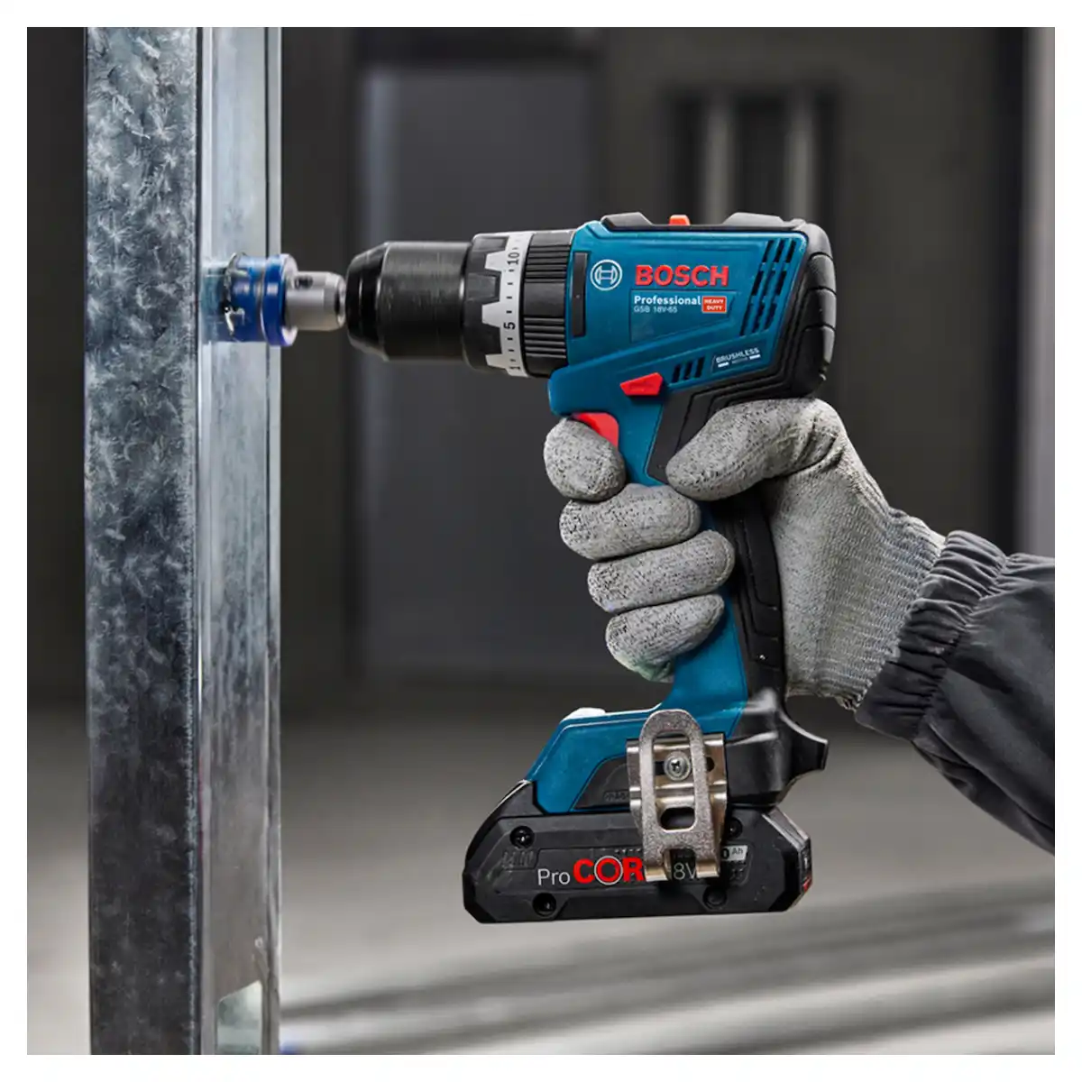 Taladro Percutor 18V 13MM + 2 Bat. 2Ah + Cargador + L-Case BOSCH GSB 18V-65 - Imagen 8