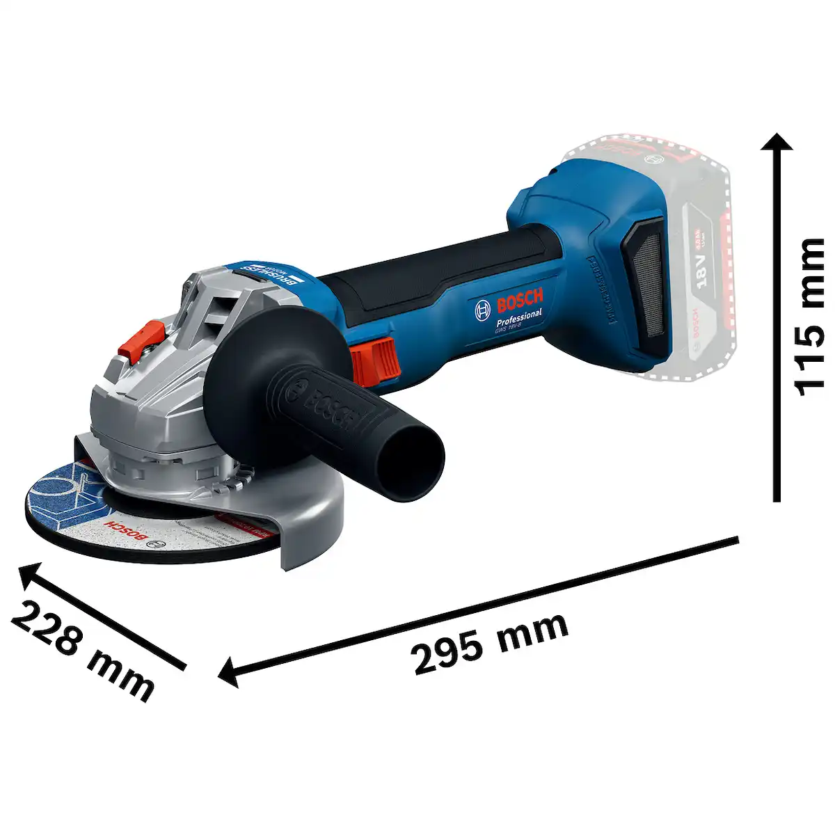 Esmeril Amoladora Angular 18V 125 MM Baretool BOSCH GWS 18V-8 - Imagen 5