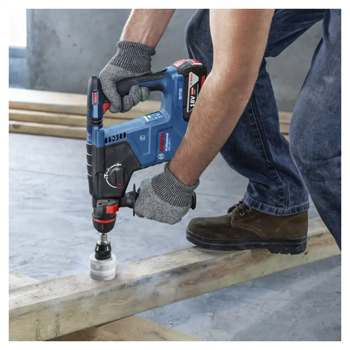 Rotomartillo SDS Plus 18V 2.4 Joules + 2 Bat. 4Ah + Cargador Rápido + Maleta BOSCH GBH 187-Li - Imagen 10