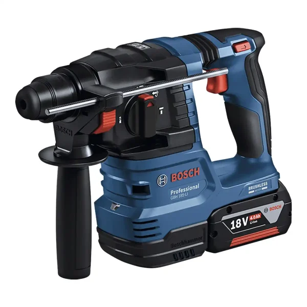 Rotomartillo SDS Plus 18V + 2 Bat. 4Ah + Cargador Rápido + Maleta BOSCH GBH 185-Li - Imagen 2
